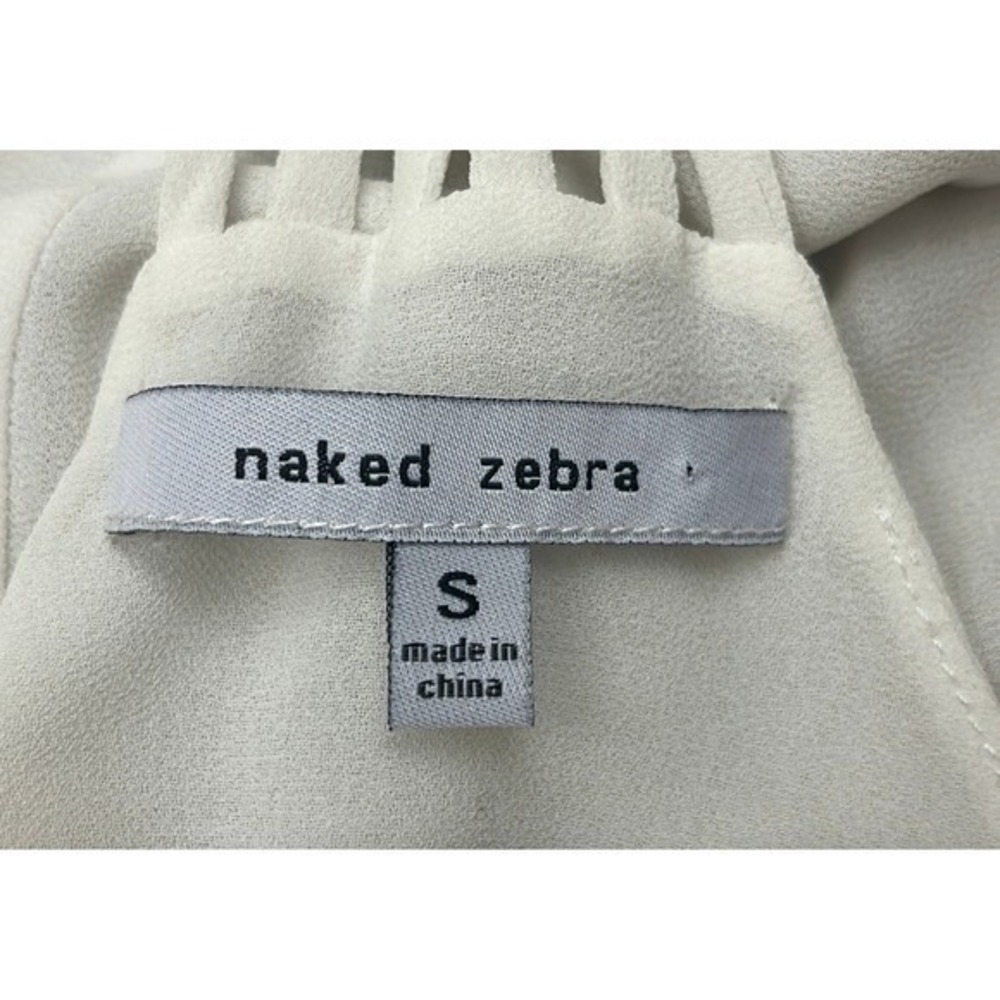 Naked Zebra White Braided T-Back Double Layer Chiffon Camisole Tank Top Small - Picture 3 of 11